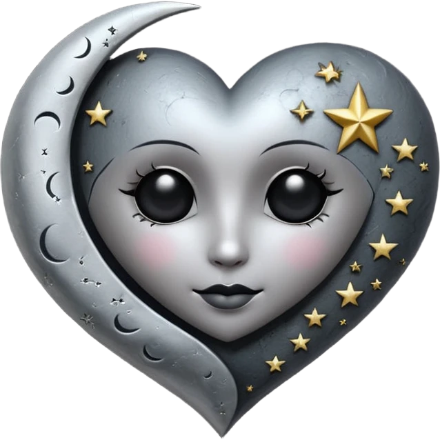 heart with gothic moon and stars emoji