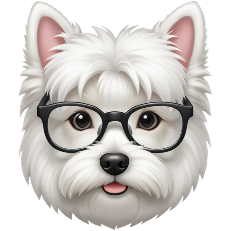 Westie with a glasses  emoji