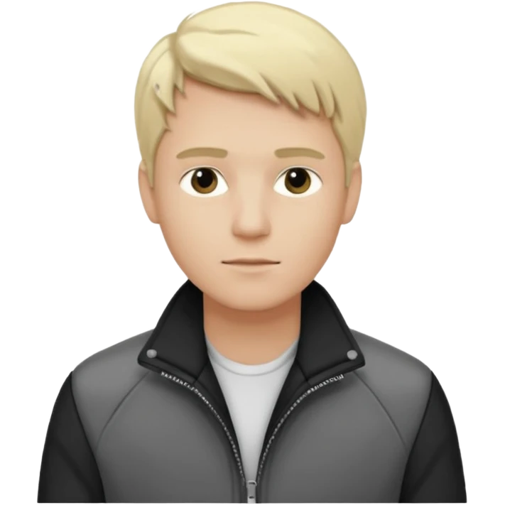 balck and white photo man blonde in jacket emoji