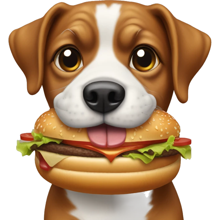 Dog eating hamburguer  emoji