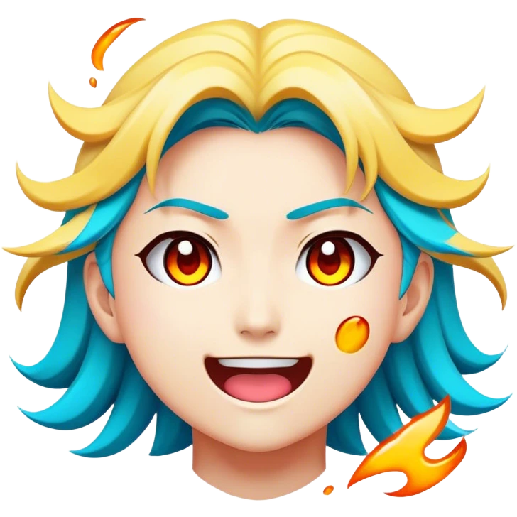 Cinematic Realistic Manga Comics Emoji, depicted as a dynamic stylized illustration inspired by Japanese manga art with bold lines and expressive characters, rendered with vibrant textures and energetic colorful lighting that captures its iconic style. emoji