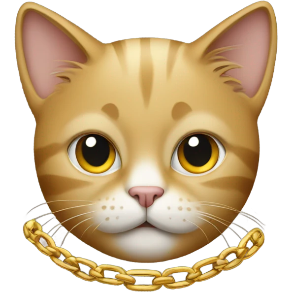 Cat with gold chain emoji