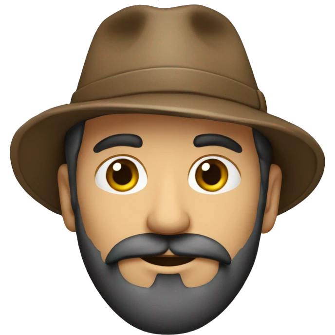 Hombre calvo con barba y gorra emoji