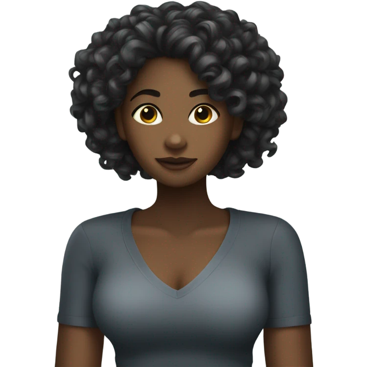 A black girl with coiled hair emoji