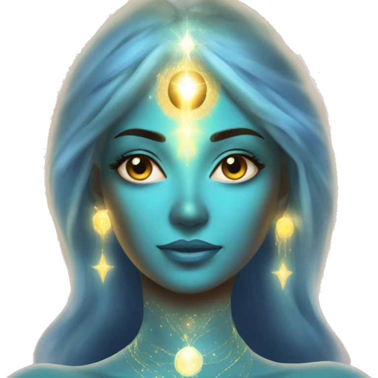 Pleiadian radiant glowing diva woman female third eye emoji