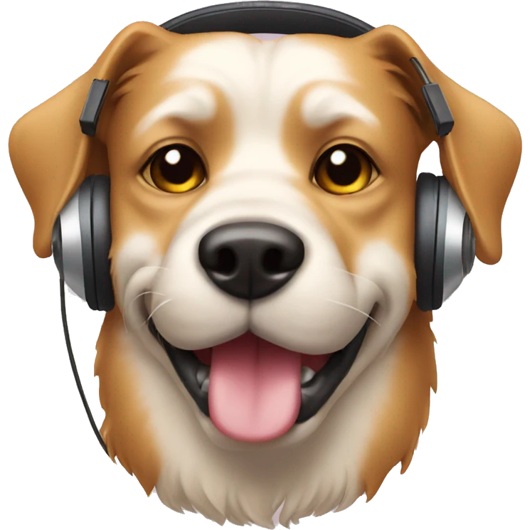 dog head phone emoji