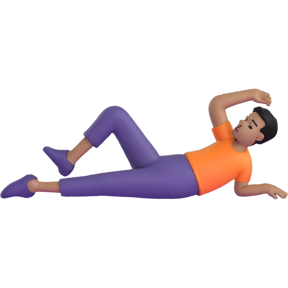 demotivated person with semi-bent legs, back posture emoji