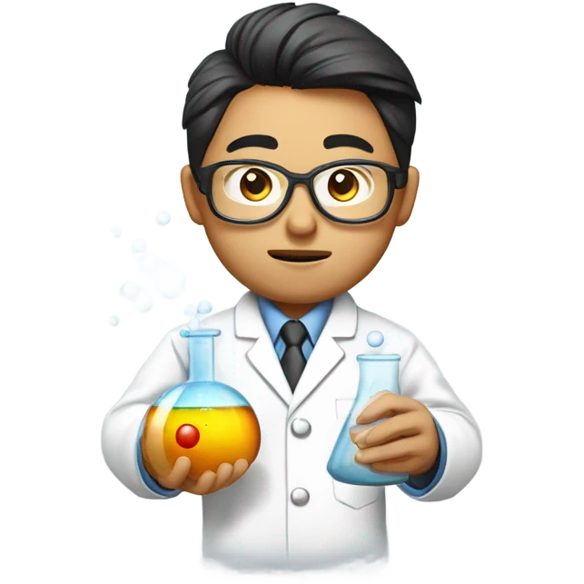 Reallistic asian chemistry researcher emoji
