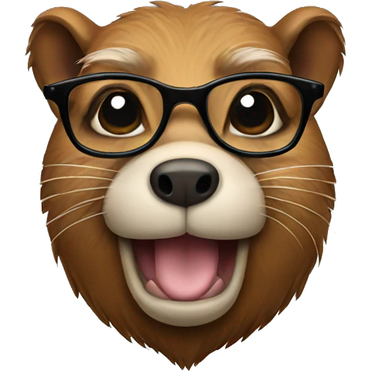 Beaver wearing glasses emoji