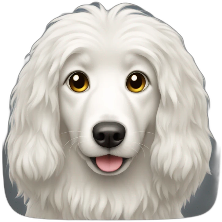 Long-haired white dog emoji