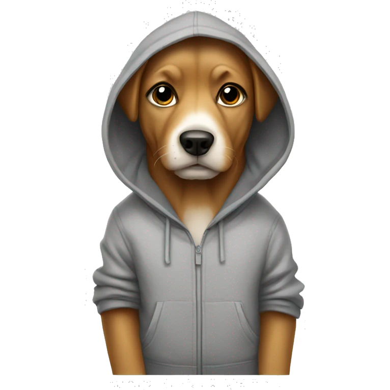 Dog wearing a hoodie emoji