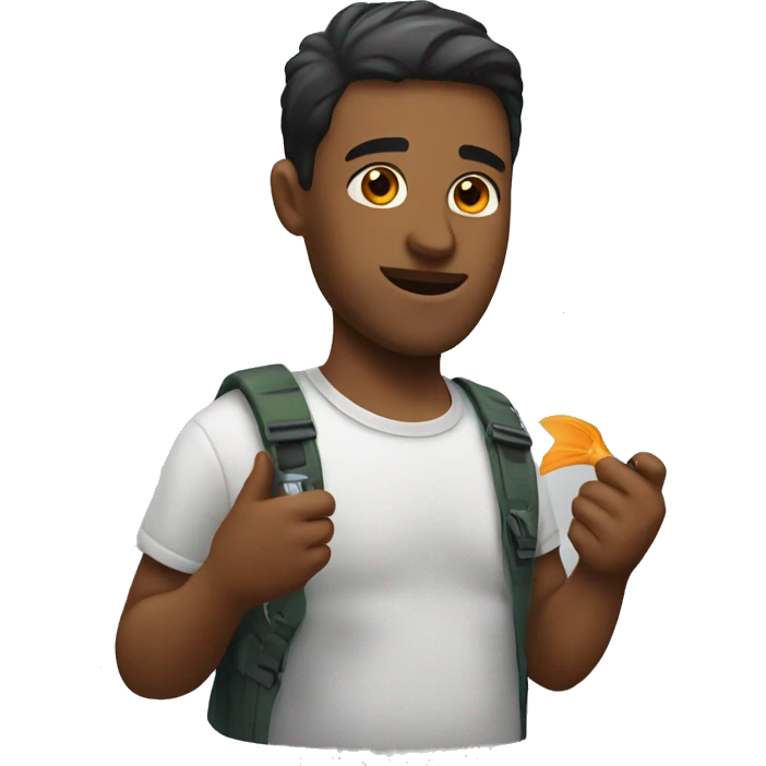 A guy with a fish in hand emoji  emoji
