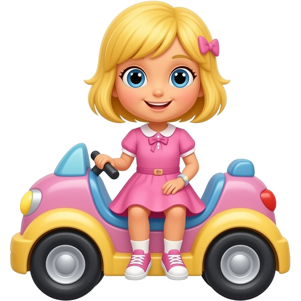 Juegos para ninos kiddie ride One Yellow hair girl pink dress like dora the explorer kiddie ride emoji