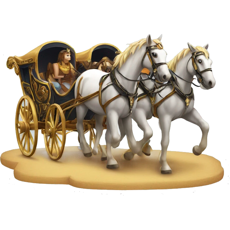 four horses pulls a chariot emoji