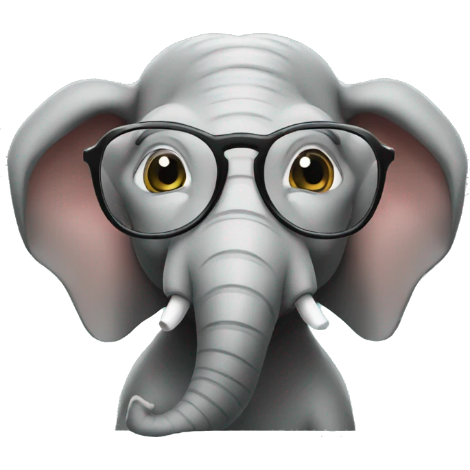 content creator elephant with glasses emoji