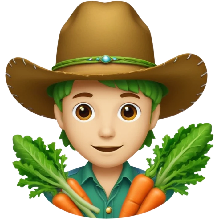 green vegetable with a top cowboy hat emoji