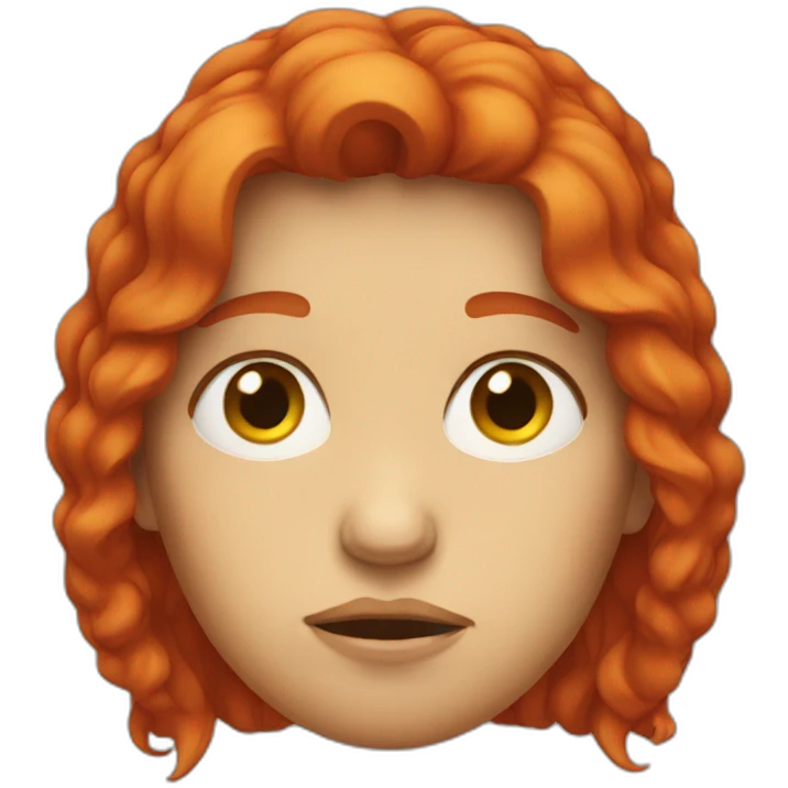 red head sad emoji