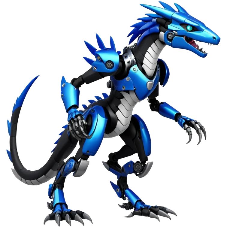 Full body Edgy Anthro Futuristic Mechanical Sergal-raptor-vernid emoji