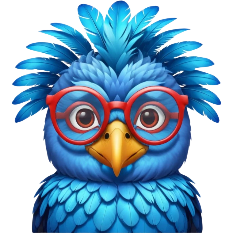cool colorful bird with glassess emoji
