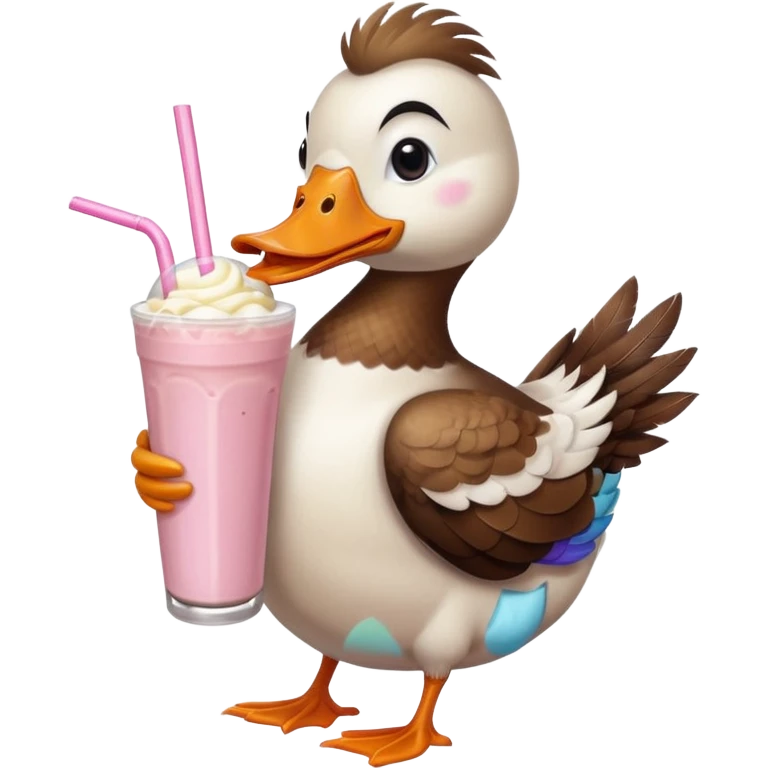 Duck drinking a milkshake  emoji
