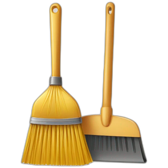 hand broom and dustpan emoji