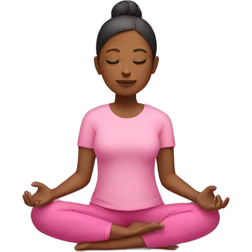 Meditating with pink clothes emoji