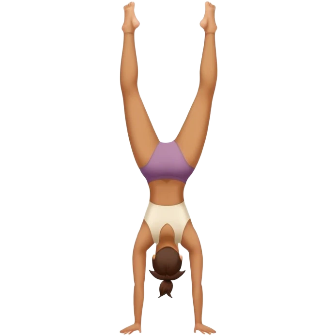 Woman doing handstand yoga emoji