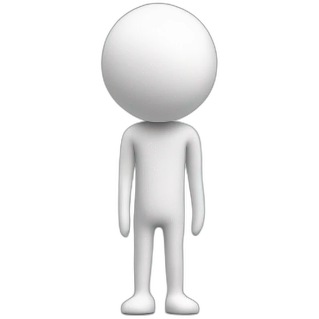 white 3D stickman emoji