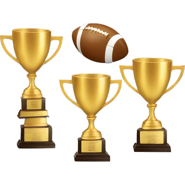 Three college football trophies  emoji
