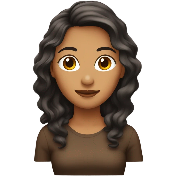 chica castaña oscura ondulada de tez clara  emoji