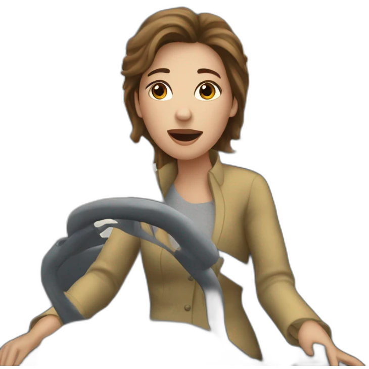 Femme au volant accident emoji
