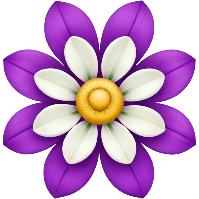 White flower and a purple flower separate  emoji