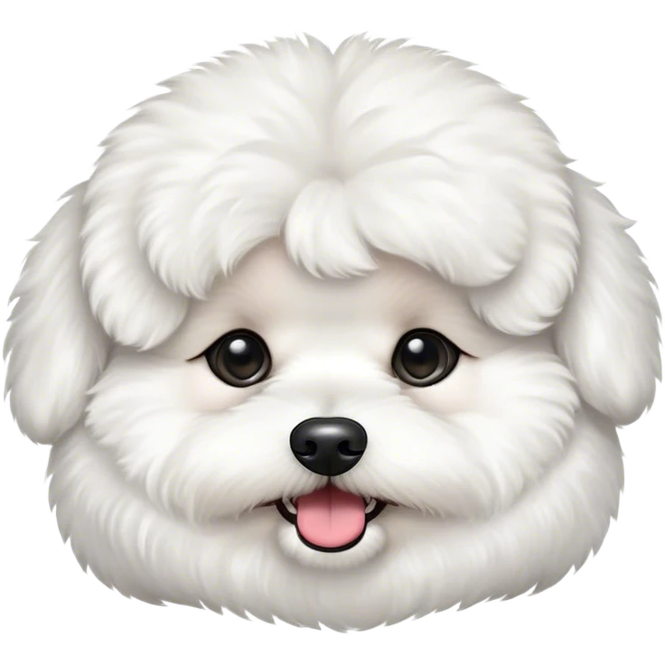 Fluffy bichon frise with underbite emoji