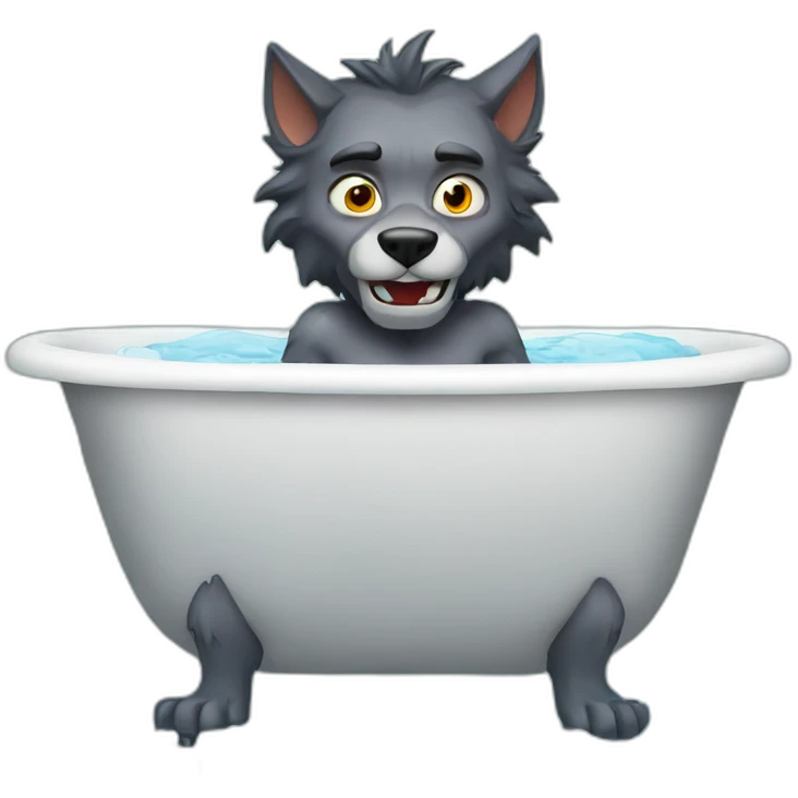 Werewolf in a bathtub emoji