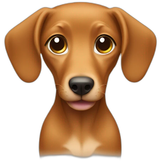 tan dashound with a coffee emoji