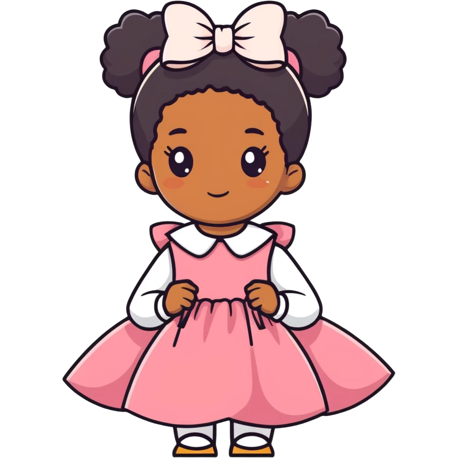 Black girl with bow in hair emoji