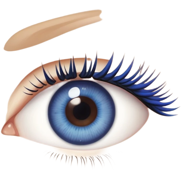 human eye with blue iris and detailed eyelashes emoji