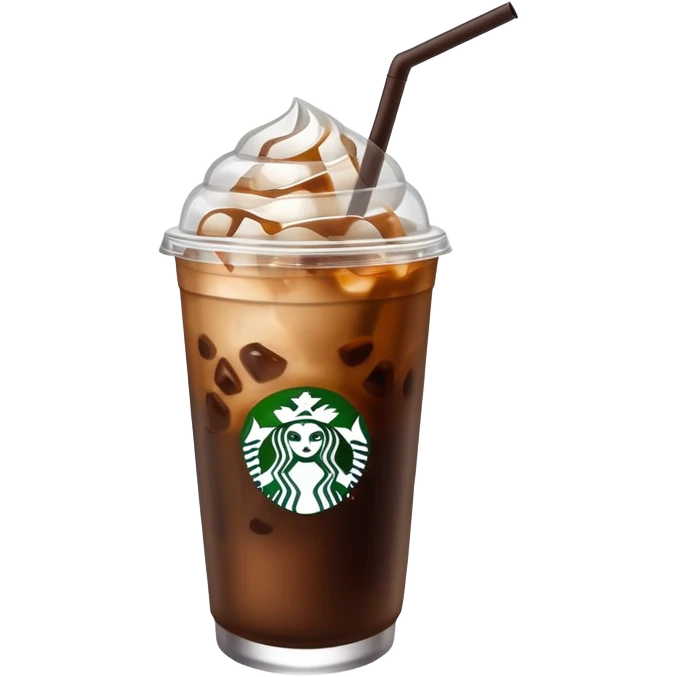 Starbuck ice coffee with ice cubes emoji