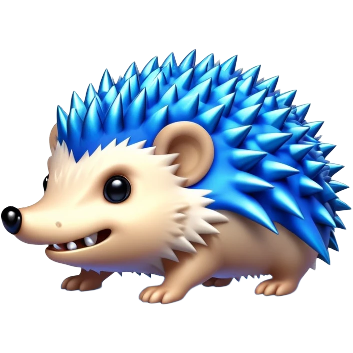 an electric hedgehog with sharp teeth, metal spikes, and strong fangs emoji