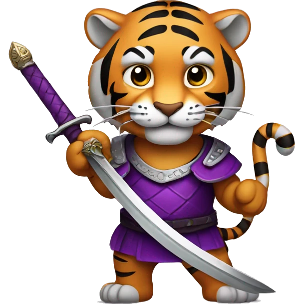 Purpel Tiger with sword emoji
