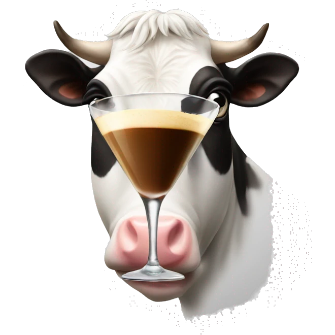 cow holding espresso martini  emoji