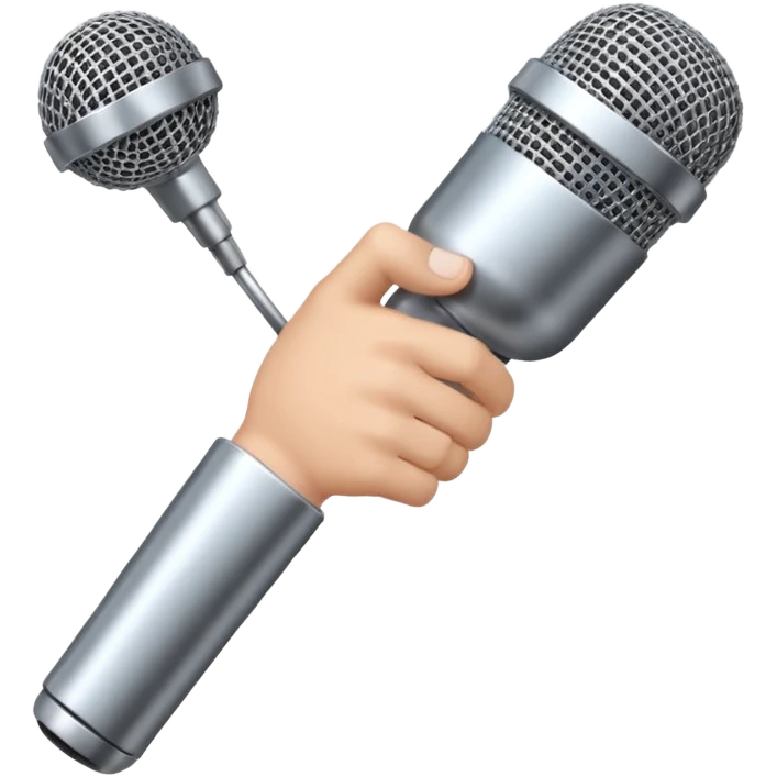 a microphone being dropped out of a hand emoji