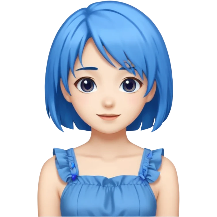 pixel somehow produce anime girl with blue hair emoji