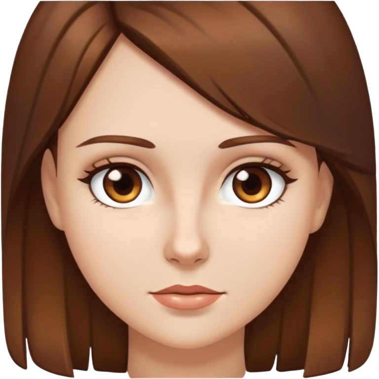 white girl with brown hair and brown eyes emoji