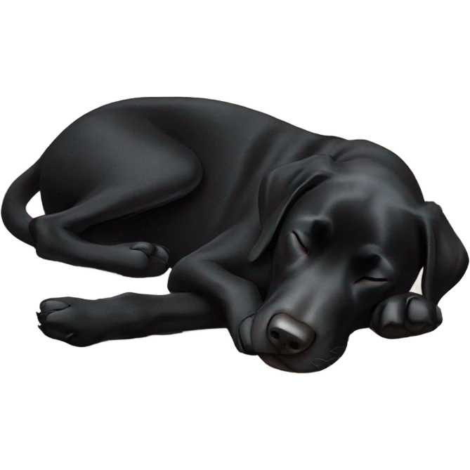 Black lab sleeping on her back emoji