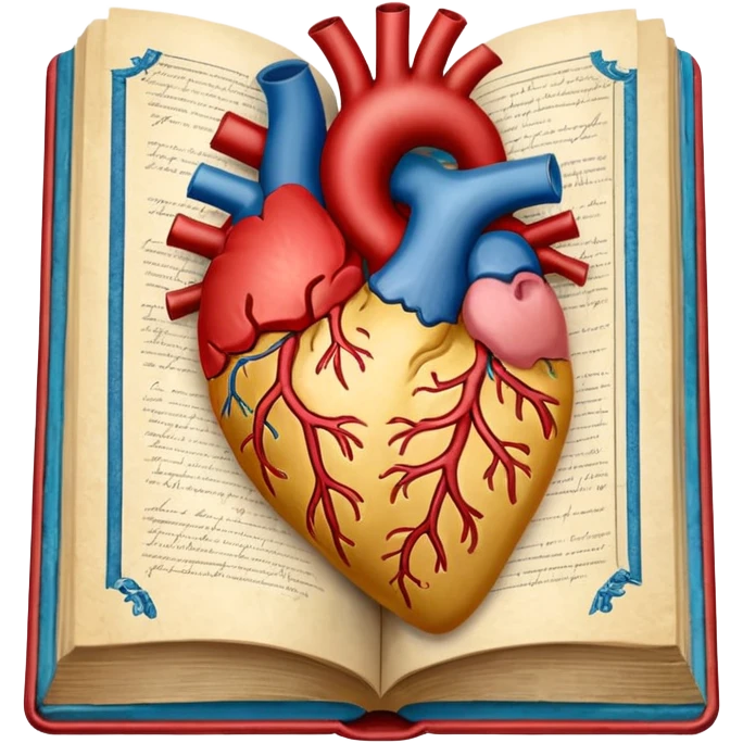 anatomy book with a flourish heart emoji