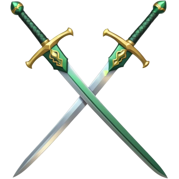 Double-edged arched sword with green color emoji