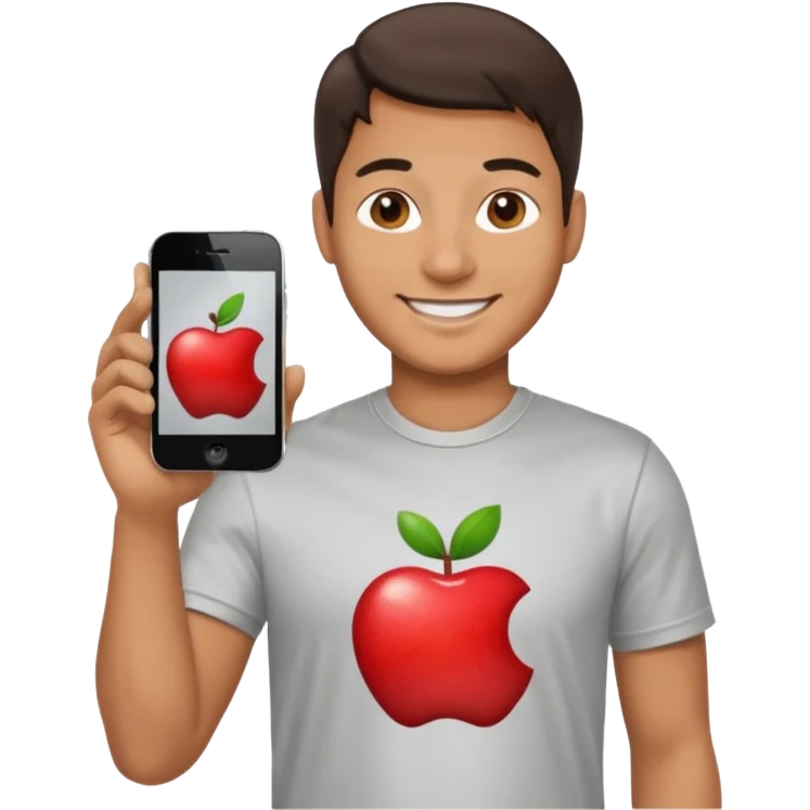 apple phone man team  with apple logo emoji