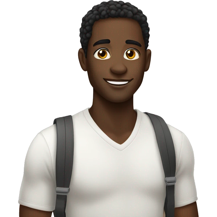 Black guy with vitiligo ￼ emoji