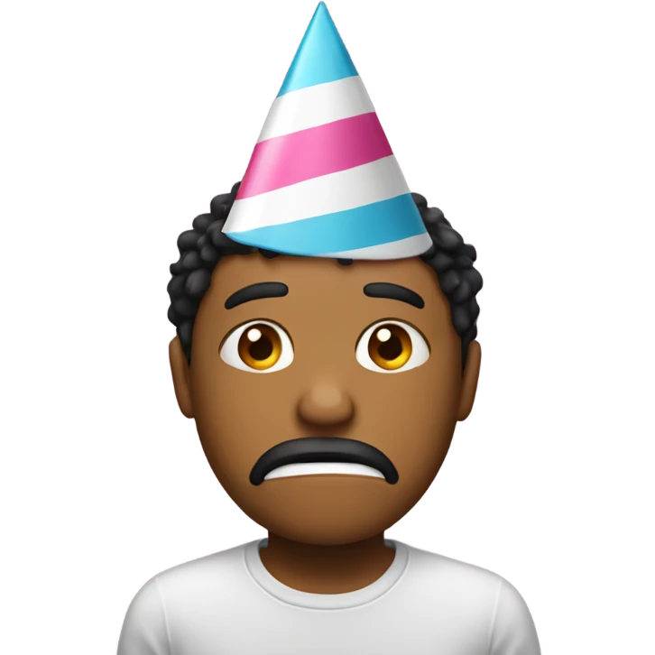 Crying with party hat on emoji